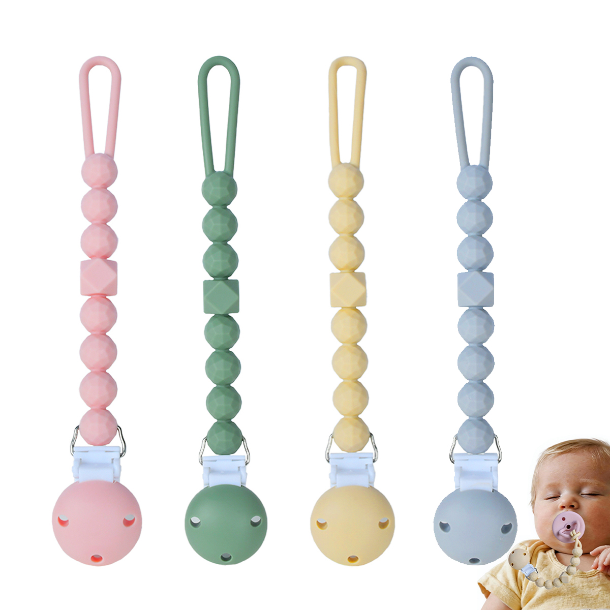Baby Food Pacifier - Cadena de Silicona para Chupetes de