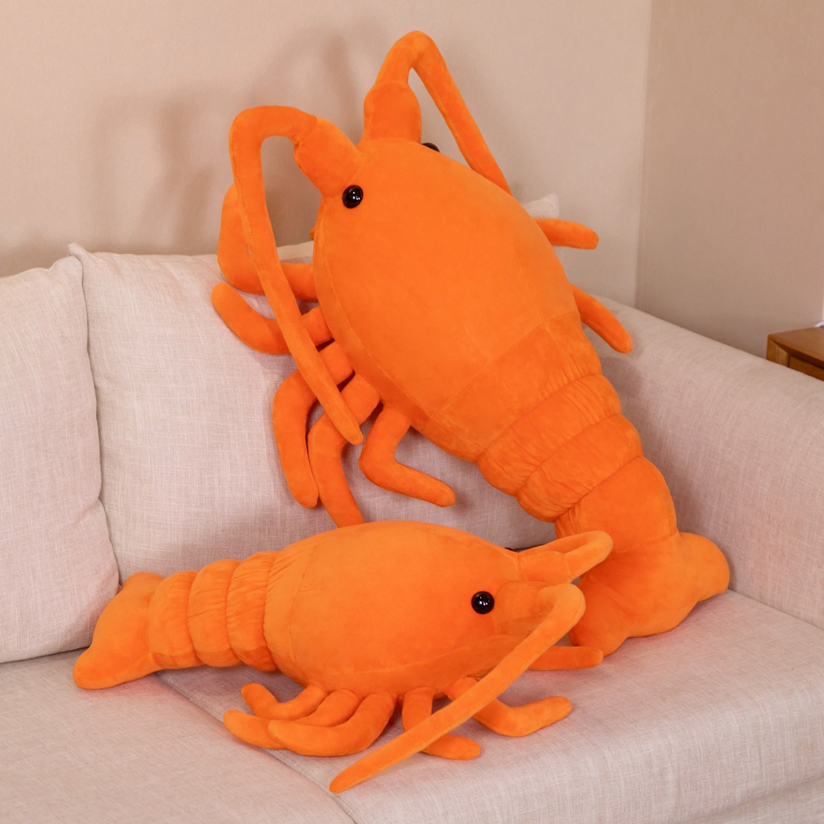 Baby Food Shrimp - Peluches de langosta roja Kawaii de